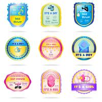 Baby shower emblems vector