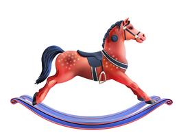 Rocking horse realistic vector