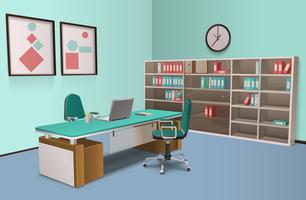 Realistic Office Interior Big Boss vector