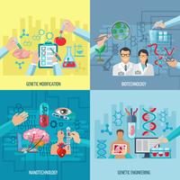 Biotechnology Icons Composition Square Concept  vector