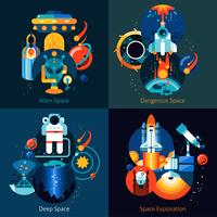 Space Flat Set vector