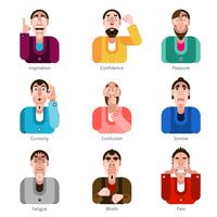 Emotion icons set vector