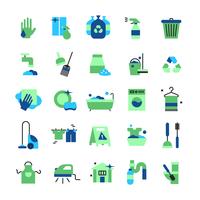 Cleaning Flat Color Icons Set