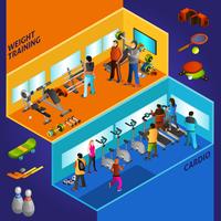 Sports Equipment Athletes Isometric Compositions vector
