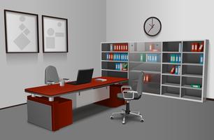 Interior de oficina realista vector