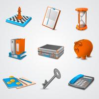 Business realistic icons vector