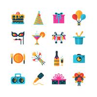 Conjunto de iconos de colores fiesta vector