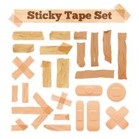 Beige Sticky Tape Set vector