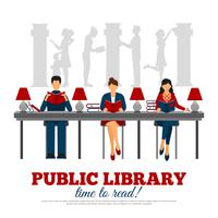 Poster Of Scene In Library vector