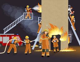 Firefighter People Design Concept vector