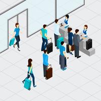 Airport Check In Line vector