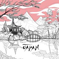 Japan Landscape Background vector