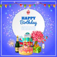 Happy birthday party background poster vector