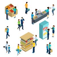 Isometric People Shopping vector