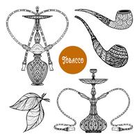 Doodle Smoke Set vector