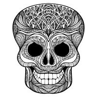 Decorative skull black doodle icon vector