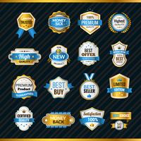 Luxury Labels Gold And Blue vector