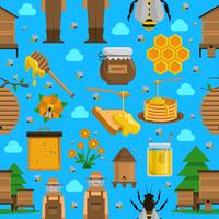 Honey Seamless Pattern  vector