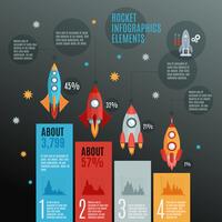 Set de infografía de cohetes vector