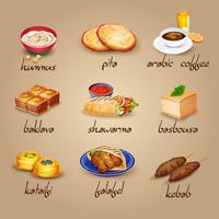 Arabic Food Icons Set  vector