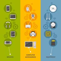 Computer Devices And Equipment Banner Set vector