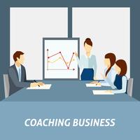 Póster de coaching empresarial exitoso. vector