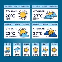 Weather Widget Sketch vector