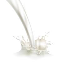 Pouring milk with splash illustration poster vector