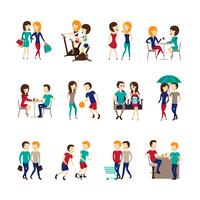 Friends Icons Set vector