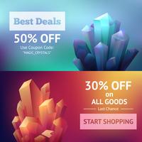 Crystal Mineral Banners vector