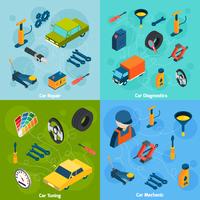 Car Repair And Tuning Isometric Icons vector