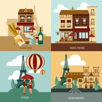 Conjunto turistico paris vector