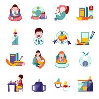 Baby Feeding Icons vector