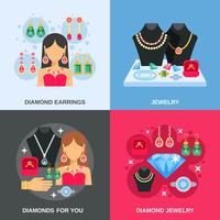 Jewelry Concept Icons Set  vector