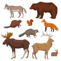 Wild Animal Painted Icon Set vector