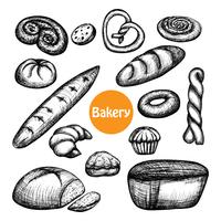 Hand Drawn Bakery Set vector