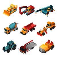 Isometric Construction Machines vector