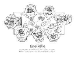 Business Meeting Sketch vector