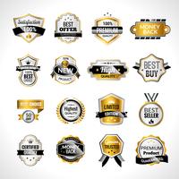 Luxury Labels Gold And Black vector