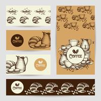 Coffee vintage banners composition poster