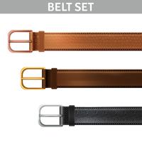 Realistic Belts Set vector