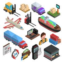 Delivery Types Isometric Icons Set vector