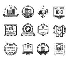 Photography Black White Emblems Set  vector