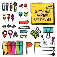 Map Pointers And Pins Sketch vector