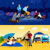 Conjunto de Banners de Camping vector