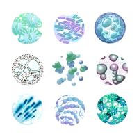 Conjunto de iconos de bacterias vector