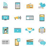 Conjunto de iconos de medios vector