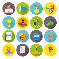 Coaching Sport Icons Flat vector