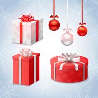 Christmas Balls And Gift Boxes vector