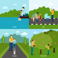 Fatherhood flat set vector